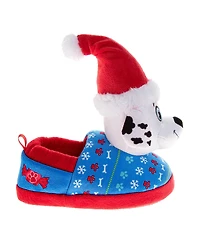 Nickelodeon Toddler Paw Patrol Chase and Marshall Boys' Christmas Slippers Cozy Plush Santa House Shoes