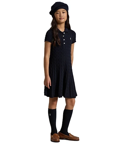 Polo Ralph Lauren Big Girls Cable-Knit Cotton Sweater Dress