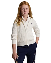 Polo Ralph Lauren Big Girls Mini-Cable Full-Zip Hoodie