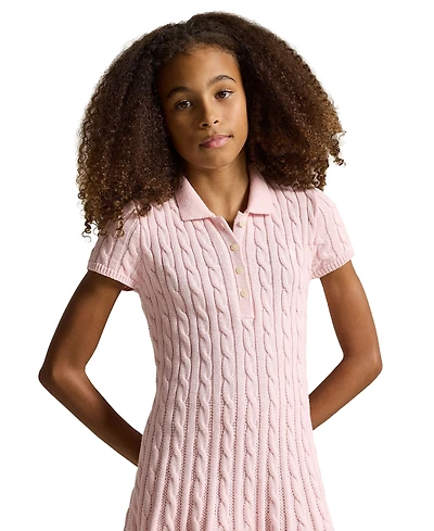 Polo Ralph Lauren Big Girls Cable-Knit Cotton Sweater Dress