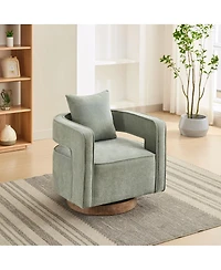 Streamdale Modern Swivel Accent Chair with Weathered Base