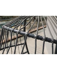Streamdale Furniture Foldable Wicker Hanging Egg Chair with Stand and Cushions