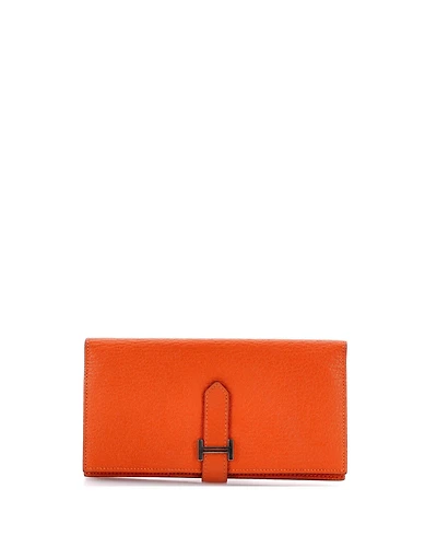 Pre-Owned HERMES Long Bearn Wallet Chevre Mysore