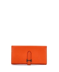 Pre-Owned HERMES Long Bearn Wallet Chevre Mysore