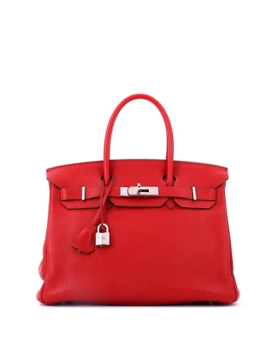 Pre-Owned HERMES Birkin 30 Handbag Red Togo with Palladium Hardware