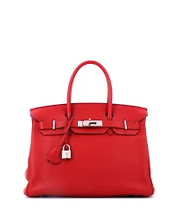 Pre-Owned HERMES Birkin 30 Handbag Red Togo with Palladium Hardware