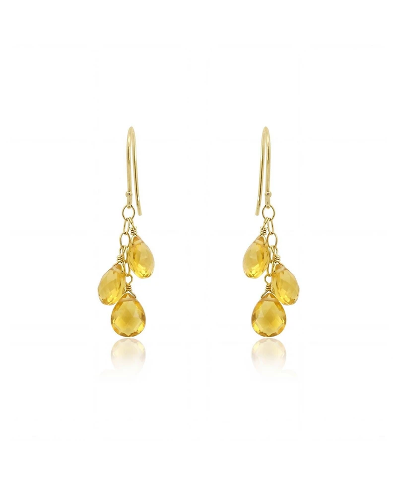 The Lovery Citrine Bead Dangle Earrings 14K Gold