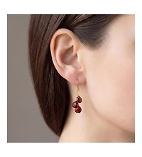 The Lovery Garnet Bead Dangle Earrings 14K Gold