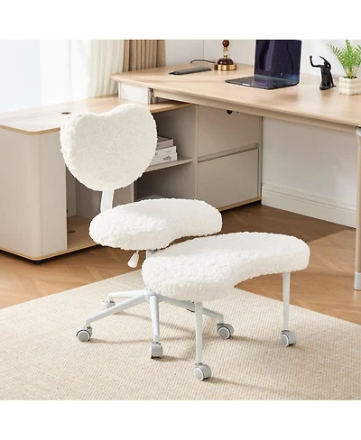 Streamdale Furniture rabbit hair Meditation Chair Plus, Cross Legged Chair with Wheels