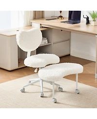 Streamdale Furniture rabbit hair Meditation Chair Plus, Cross Legged Chair with Wheels