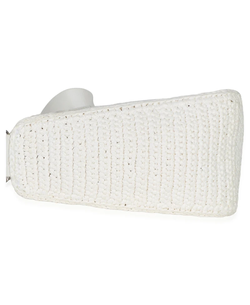 Pre-Owned Prada White Raffia Effect Crochet Triangle Shoulder Bag