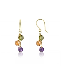 The Lovery Tricolor Bead Dangle Earrings 14K Gold