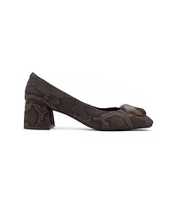 Prologue Shoes Women's Mila Buckle Square Toe Block Heel Pump