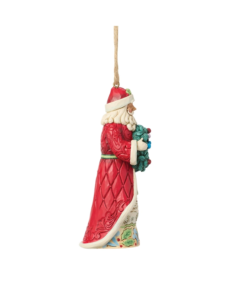 Jim Shore Heartwood Creek Santa Holding Wreath