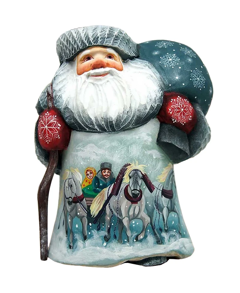 G.DeBrekht Woodcarved Hand Painted Dr Zhivago Santa Figurine