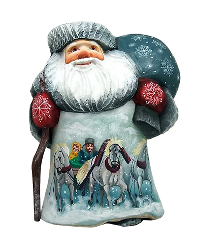 G.DeBrekht Woodcarved Hand Painted Dr Zhivago Santa Figurine