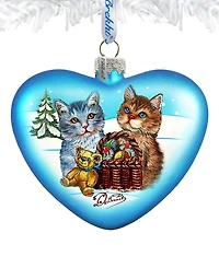 G.DeBrekht Kitty Cats Love Heart Holiday Ornament