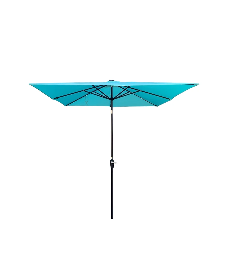 Streamdale Furniture Square 2.5x2.5M Solar Led Patio Umbrella with Crank and Base