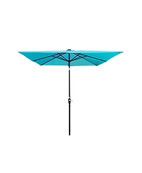 Streamdale Furniture Square 2.5x2.5M Solar Led Patio Umbrella with Crank and Base