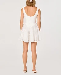 Astr the Label Women's Reina Floral-Embroidered Chiffon Mini Dress