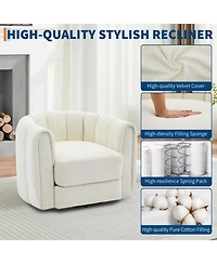 gaomon Modern Soft Swivel Lounge Sofa Chair, Rotating Barrel Accent Armchair for Living Room, Bedroom, Office