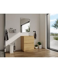 Sillysis Bathroom Vanity Cabinet Only, Freestanding Engineered Wood with 2 Drawers, Minimalist Storage for Small Bathrooms