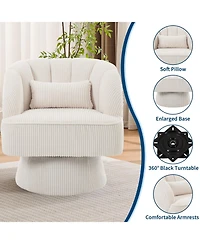 homfan 2Piece Ultra-Plush Swivel Accent Chair 360degree Barrel with Cloud-Like Padding