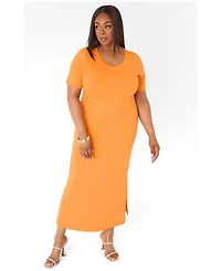 Ashley Stewart Women's Stretch Knit Maxi T Shirt Dress