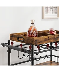 homfan 3-Tier Bar Cart with Wheels