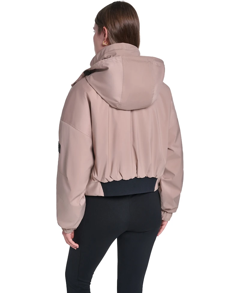 Karl Lagerfeld Paris Women's Zip Up Active Bomber Jacket