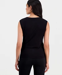 Anne Klein Women's Pleated Cowl-Neck Sleeveless Top
