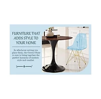 LeisureMod Cresco Molded Eiffel Side Chair with Gold Base
