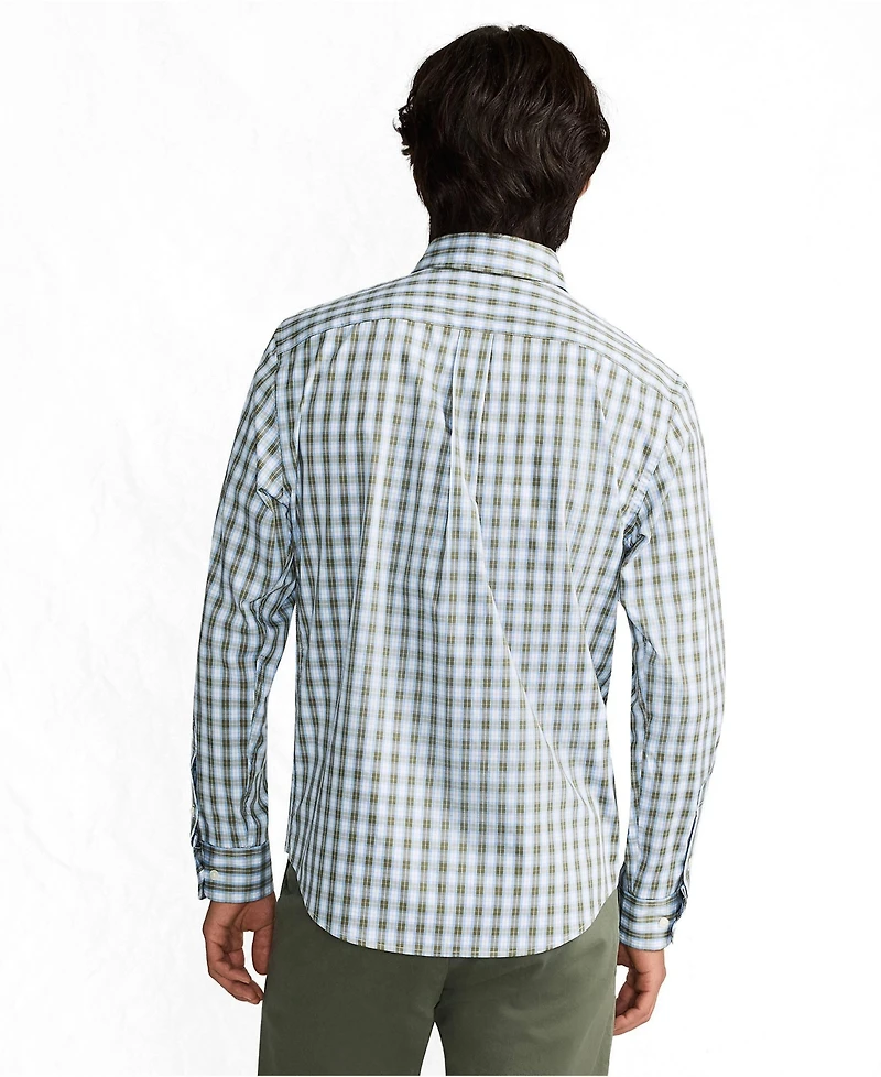 Lands' End Men's Long Sleeve Tailored Fit Travel Kit Shirt