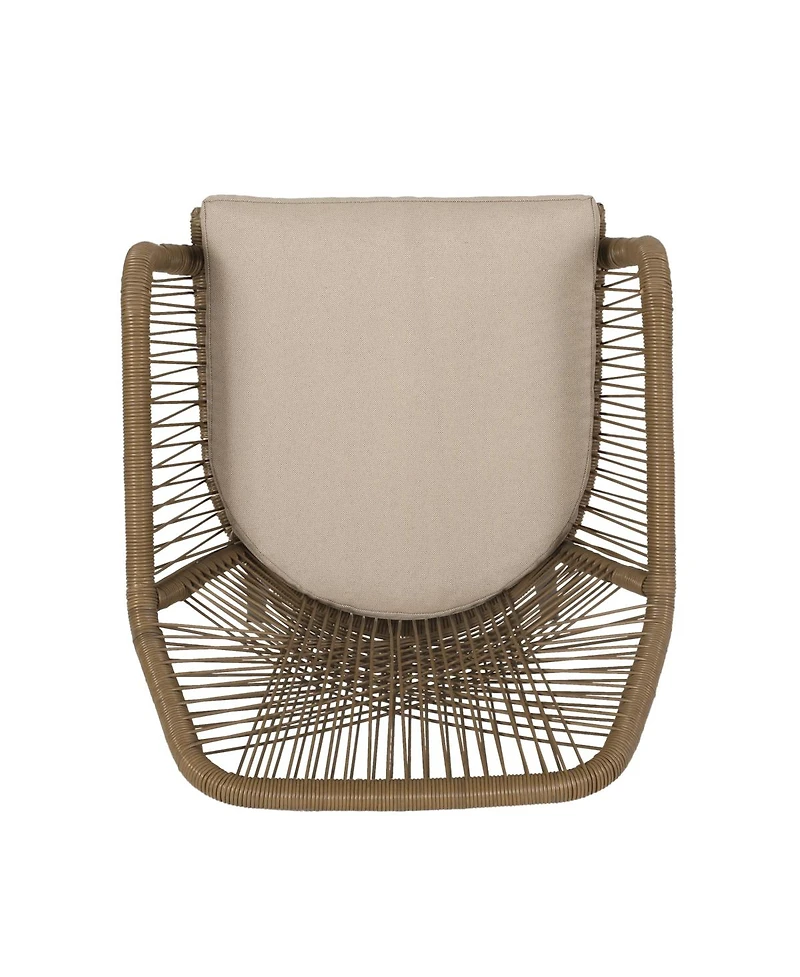 Streamdale Furniture Modern Woven Wicker Outdoor Dining Club Chairs with Water-Resistant Cushions 2