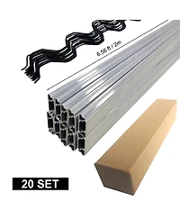 homfan 20 Pcs 6.6 Ft Greenhouse Film Lock Channel, 1mm Thick Aluminum Alloy Wire Duct
