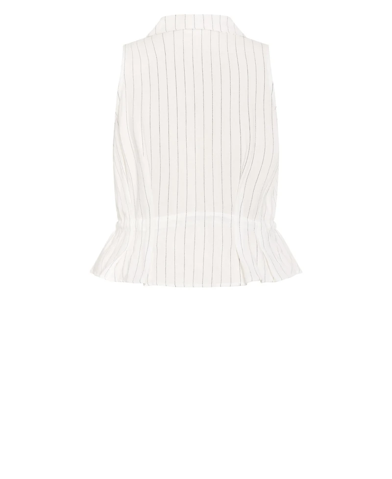 City Chic Women's Eva Stripe Relaxed Vest