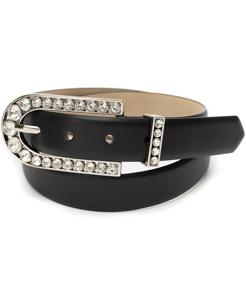 Vince Camuto Soft Vintage Crystal Hardware Belt