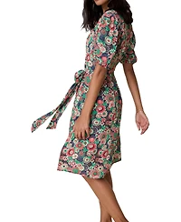 UNTUCKit Women's Short Sleeve Lemon Print Midi Alix Dress