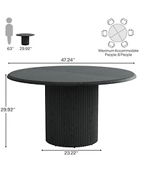 Tribesigns 47" Round Dining Table for 4, Farmhouse Kitchen with Metal Base