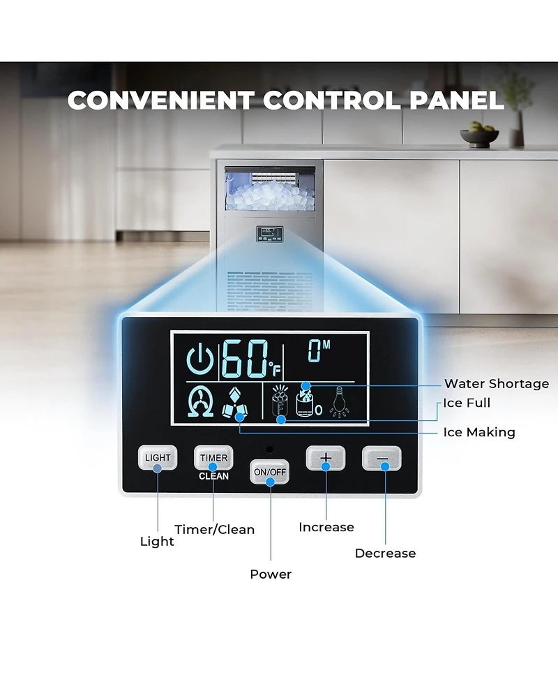 Cowsar 144 lbs/24H Commercial Ice Maker, 29 lbs Ice Storage