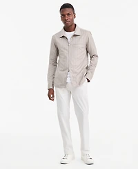 Alfani Men's Zip Front Striped Long-Sleeve Shirt, Macy's Exclusive - Double Stripe