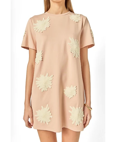 English Factory Women's T-Shirt Dress With Flower Details