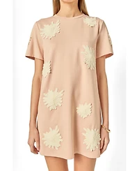 English Factory Women's T-Shirt Dress With Flower Details