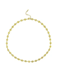Rebl Jewelry Georgena Coffee Bean Link Necklace in Stainless Steel