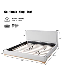 Streamdale Furniture California King Boucle Curved Headboard Bed Frame