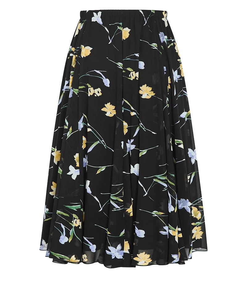 City Chic Plus Serene Petal Print Skirt