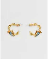 Fable England Peter Rabbit Jumping Clover Hoop Earrings