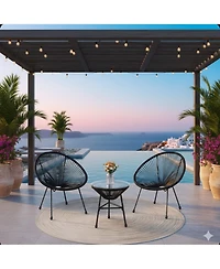 Mondawe Acapulco Patio Bistro Set with Chairs & Glass Table