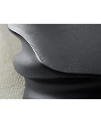 Streamdale Furniture 35" Round Petal-Shape Fluted Drum Coffee Table, Fiberglass