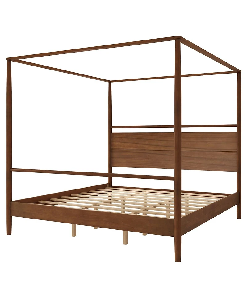 Streamdale Furniture Solid Wood Four-Poster Canopy Bed Frame, King Size